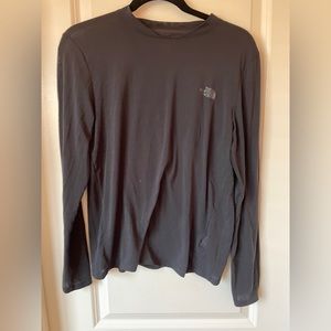 The North Face black long-sleeved top, size small.